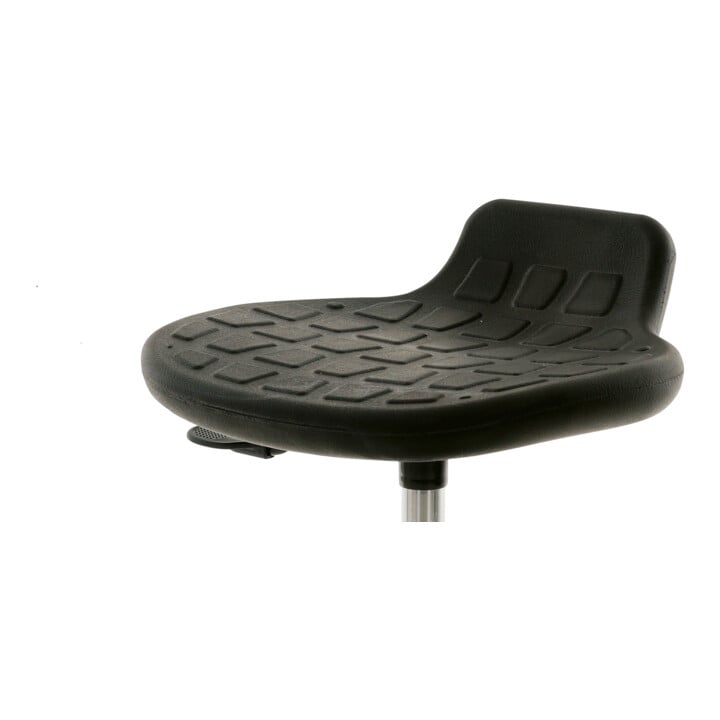 STIER Draaibare kruk multibewegelijk PU-zitting zwart 490-680mm 12° kantelbare rugleuning