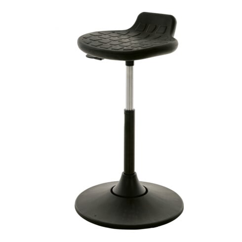 STIER Drehhocker Multibeweglich PU-Sitz schwarz 490-680mm 12° Neigung Rückenstütze