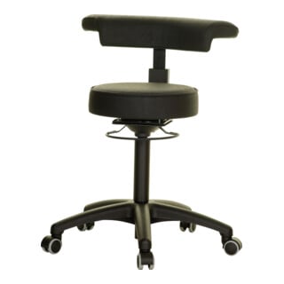 STIER Drehhocker schwarz Ø 360 mm höhenverstellbar 110 kg 360° Arm-/Rückenlehne