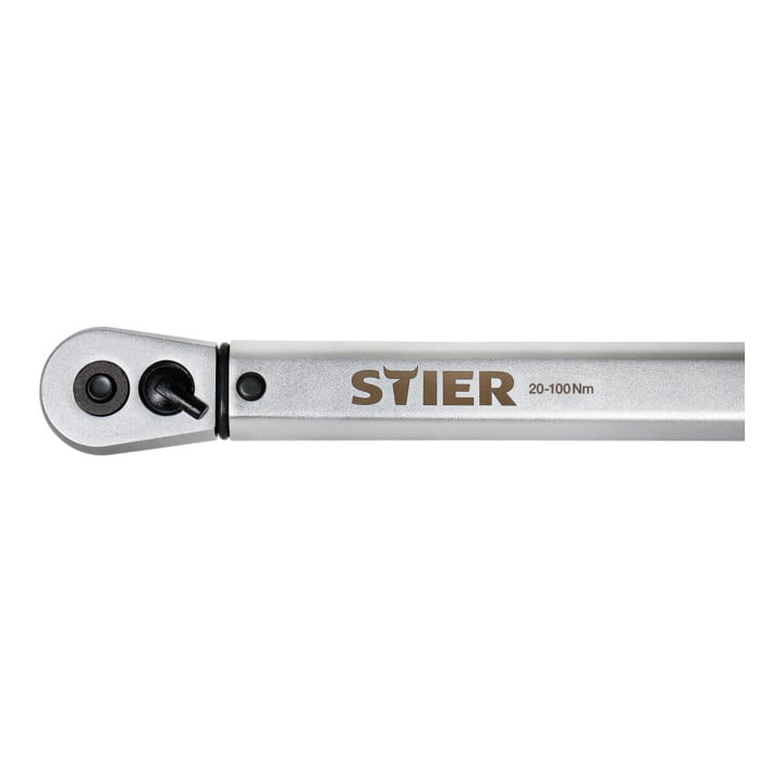 STIER Drehmomentschlüssel mit Umschaltknarre 1/2" Aufnahme 20-100 Nm