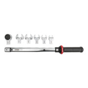 STIER Drehmomentschlüssel Multi+ mit Aufsteckwerkzeugen und Vierkantaufnahme, 40 - 200 Nm, 7-teilig
