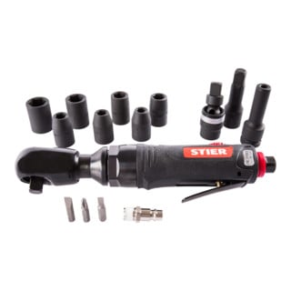 STIER Druckluft-Ratsche-Set 3/8" - 14-teilig