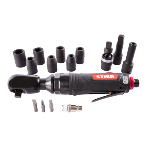 STIER Druckluft-Ratsche-Set 3/8" - 14-teilig