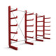 STIER dwarsarmstelling enkelzijdig 3 velden met 5 niveaus 3900x2000x500 mm vuurrood