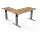 STIER Eck-Schreibtisch 501-23 elektrisch höhenverstellbar 180 x 180cm Nussbaum melaminbeschichtet 68-120cm