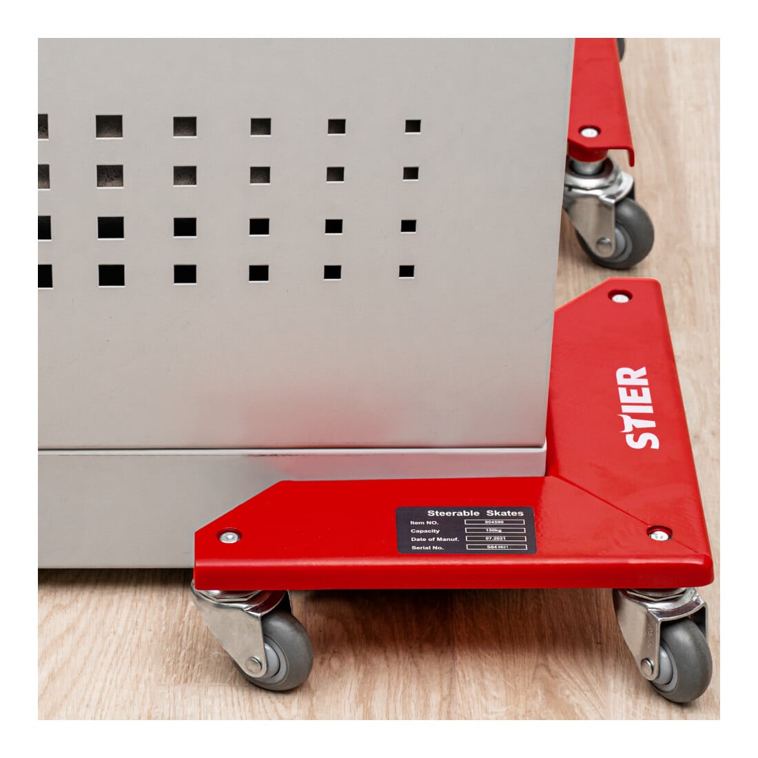 STIER Eckenroller-Set Tragkraft 150 kg mit Gummi-Rollen
