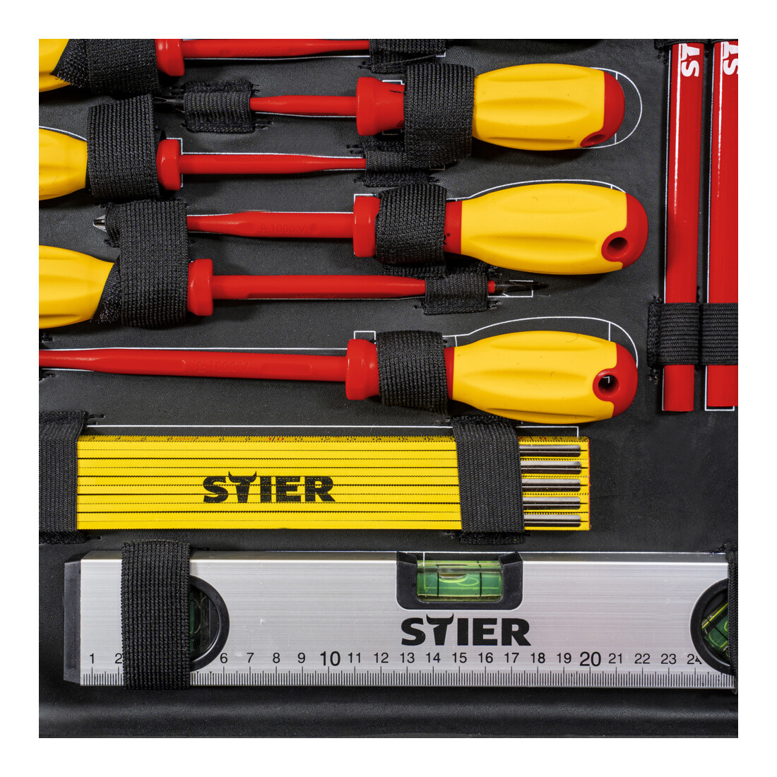 STIER elektricien-gereedschapsassortiment in aluminium koffer 128-delig
