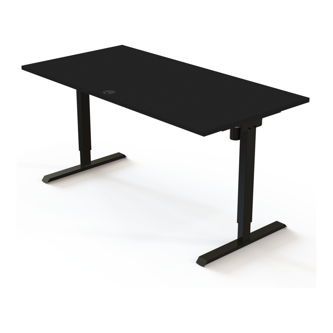STIER Elektrisch höhenverstellbarer Schreibtisch 501-20 160 x 180 cm Schwarz Schwarz