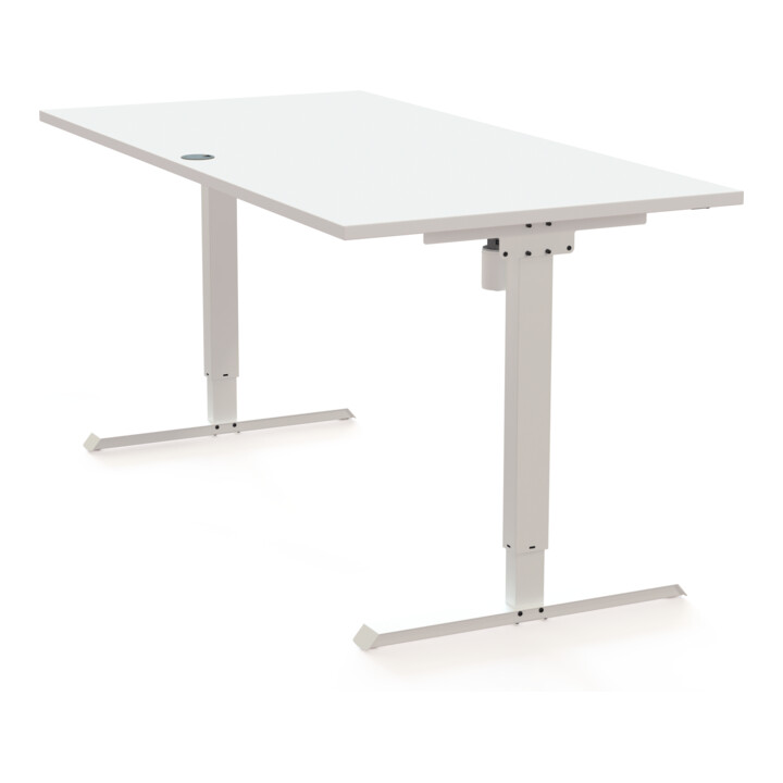 STIER Elektrisch höhenverstellbarer Schreibtisch 501-20 160 x 80 cm Weiß