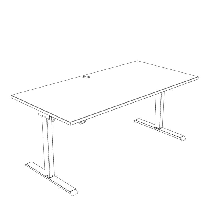 STIER Elektrisch höhenverstellbarer Schreibtisch 501-20 160 x 80cm Buche Weiß