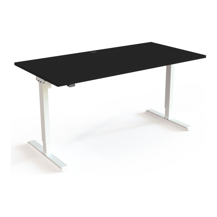 STIER Elektrisch höhenverstellbarer Schreibtisch 501-20 160 x 80cm Schwarz/Weiß