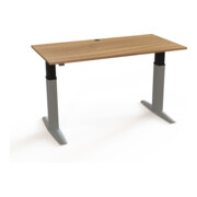 STIER Elektrisch höhenverstellbarer Schreibtisch 501-23 160 x 80cm Nussbaum/Silber melaminbeschichtet 68-120cm-2