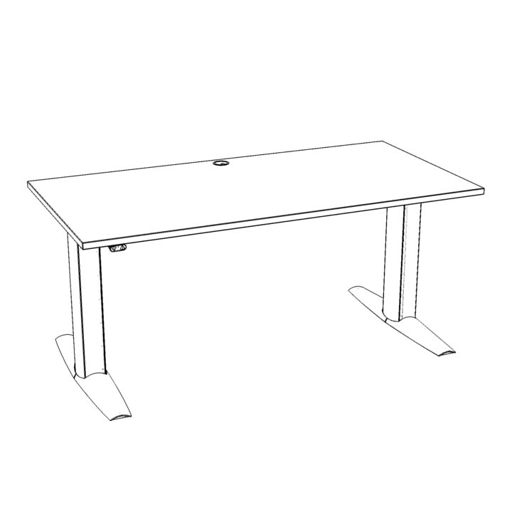STIER Elektrisch höhenverstellbarer Schreibtisch 501-23 160 x 80cm Nussbaum/Silber melaminbeschichtet 68-120cm
