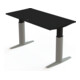 STIER Elektrisch höhenverstellbarer Schreibtisch 501-23 160 x 80cm Schwarz/Silber melaminierte Platte 68-120cm