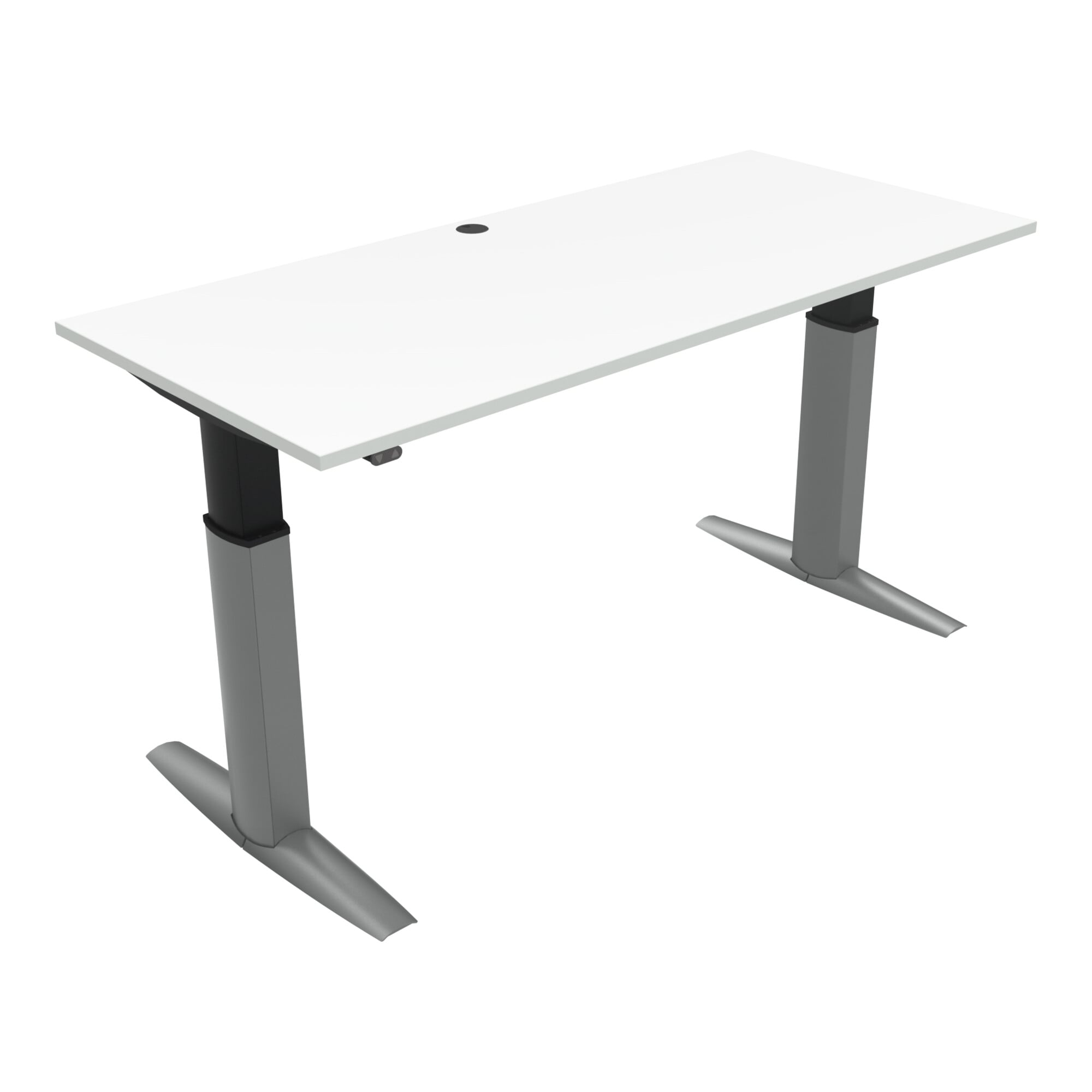 STIER Elektrisch höhenverstellbarer Schreibtisch 501-23 180x80cm Weiß mel. 68-120cm