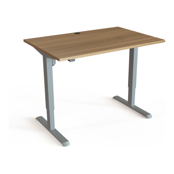 STIER Elektrisch Höhenverstellbarer Schreibtisch 501-33 120 x 80 cm Nussbaum melamin 68-118 cm
