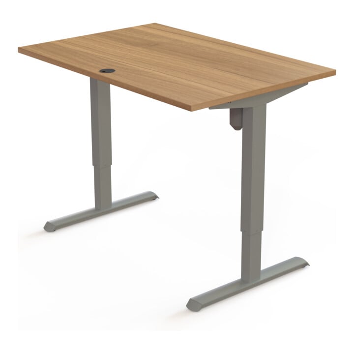STIER Elektrisch Höhenverstellbarer Schreibtisch 501-33 120 x 80 cm Nussbaum melamin 68-118 cm