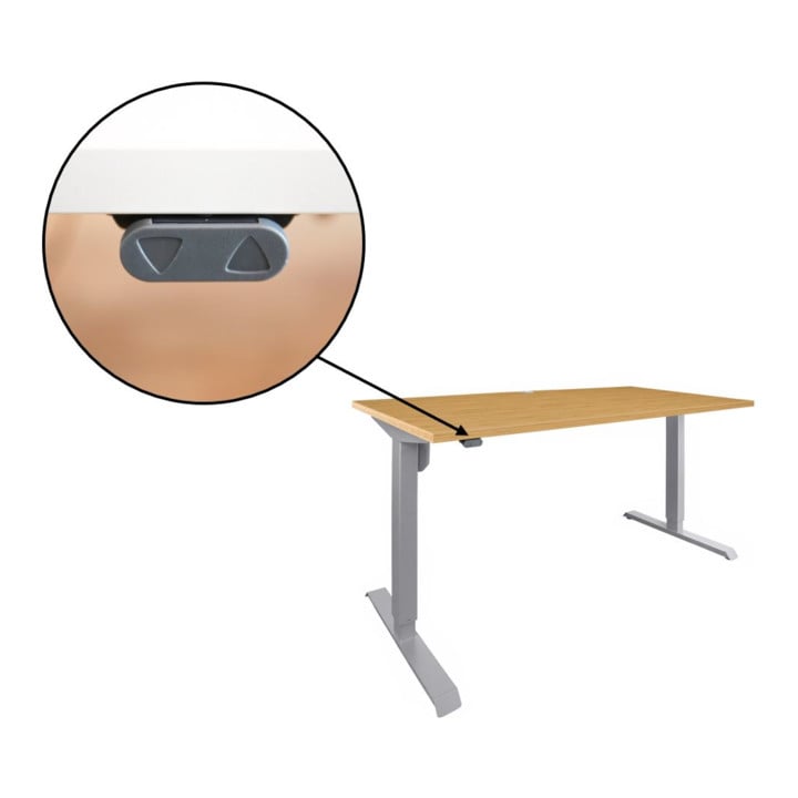 STIER Elektrisch Höhenverstellbarer Schreibtisch 501-33 120x80cm, Buche mel., 68-118cm