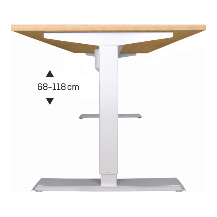 STIER Elektrisch Höhenverstellbarer Schreibtisch 501-33 160x80cm, Buche mel., 68-118cm
