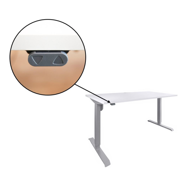 STIER Elektrisch Höhenverstellbarer Schreibtisch 501-33 180x80cm, Weiß mel., 68-118cm