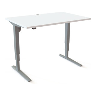 STIER Elektrisch höhenverstellbarer Schreibtisch 501-43 120 x 80cm Weiß melaminbeschichtet 65-125cm