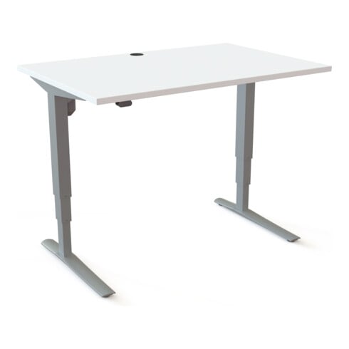 STIER Elektrisch höhenverstellbarer Schreibtisch 501-43 120 x 80cm Weiß melaminbeschichtet 65-125cm