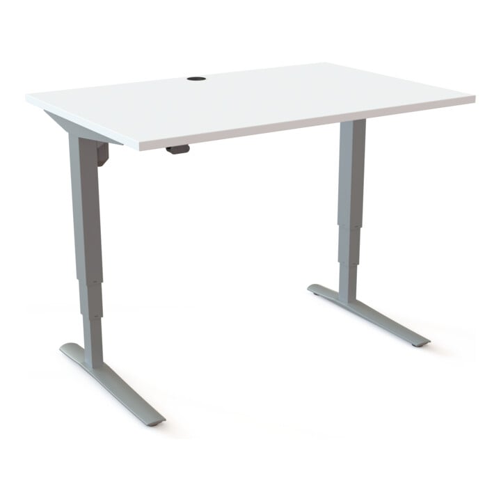 STIER Elektrisch höhenverstellbarer Schreibtisch 501-43 120 x 80cm Weiß melaminbeschichtet 65-125cm