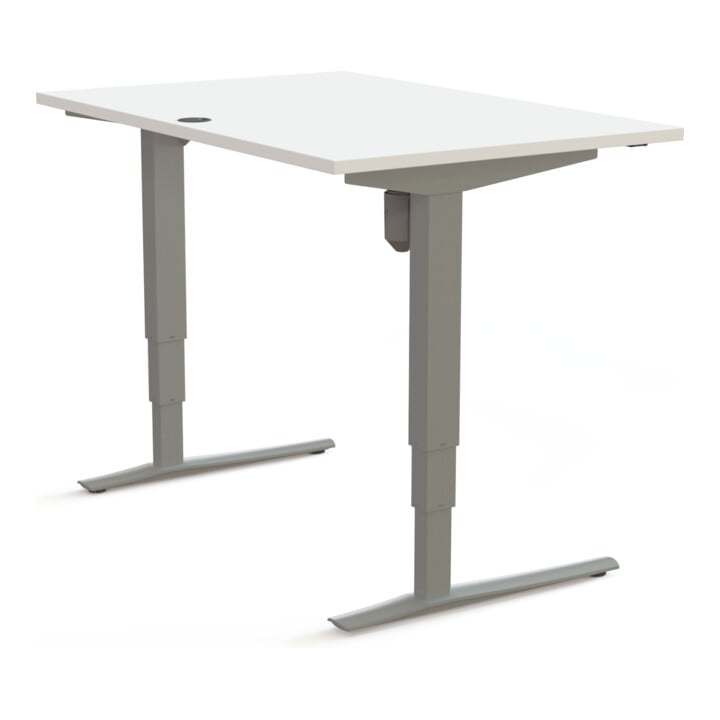 STIER Elektrisch höhenverstellbarer Schreibtisch 501-43 120 x 80cm Weiß melaminbeschichtet 65-125cm