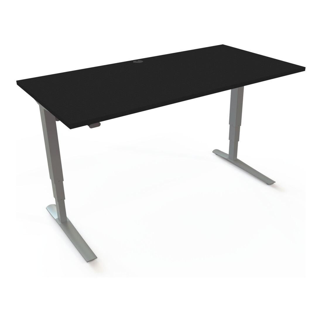 STIER Elektrisch Höhenverstellbarer Schreibtisch 501-43 160 x 80 cm Schwarz/Silber 65-125 cm
