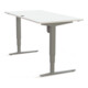 STIER Elektrisch höhenverstellbarer Schreibtisch 501-43 160 x 80cm Weiß/Silber 65-125cm