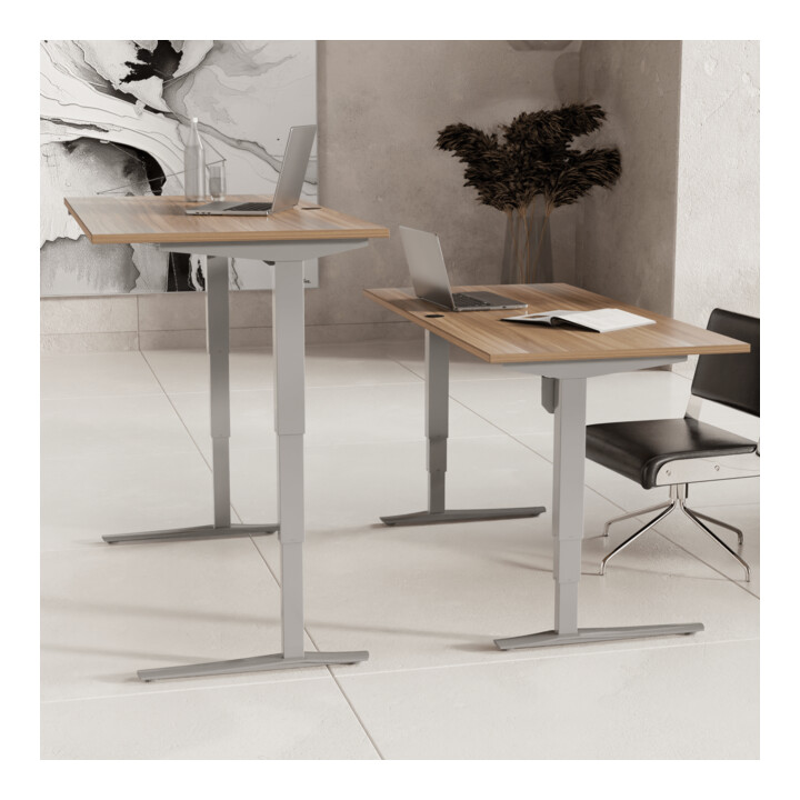 STIER Elektrisch höhenverstellbarer Schreibtisch 501-43 180 x 80cm Nussbaum