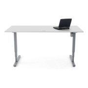 STIER Elektrisch höhenverstellbarer Schreibtisch 501-53 Doppel-Teleskop Weiß mel. 63-123cm-4