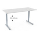 STIER Elektrisch Höhenverstellbarer Schreibtisch 501-53 160x80cm, Doppel-Teleskop, Weiß mel., 63-123cm