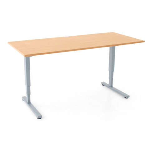 STIER Elektrisch Höhenverstellbarer Schreibtisch 501-53 180x80cm, Doppel-Teleskop, Buche mel., 63-123cm