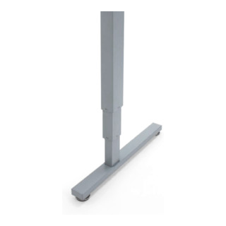 STIER Elektrisch Höhenverstellbarer Schreibtisch Doppel-Teleskop Grau mel. 63-123cm 80cm tief