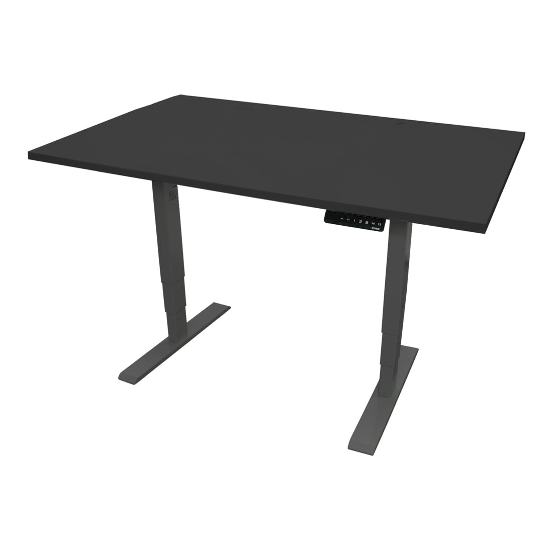 STIER Elektrisch höhenverstellbarer Schreibtisch THA 160x80cm schwarz/schwarz