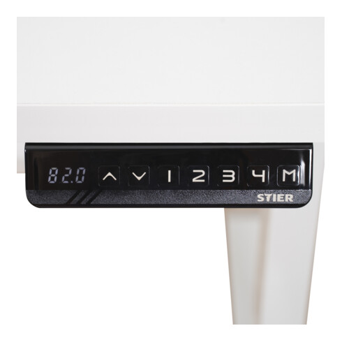 STIER Elektrisch höhenverstellbarer Schreibtisch TSR weiß/weiß