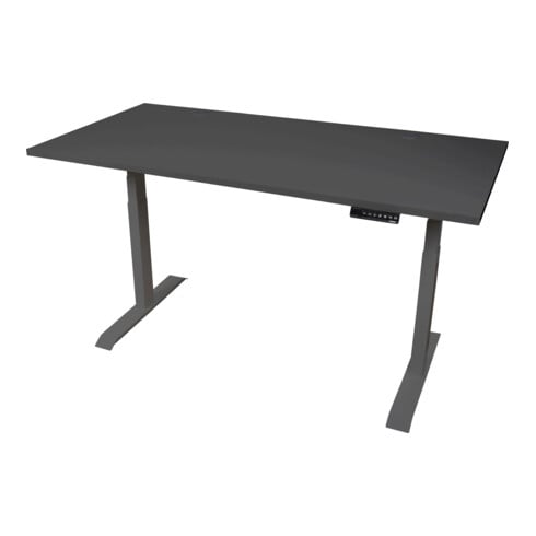 STIER Elektrisch höhenverstellbarer Schreibtisch TSR 160x80cm schwarz/schwarz