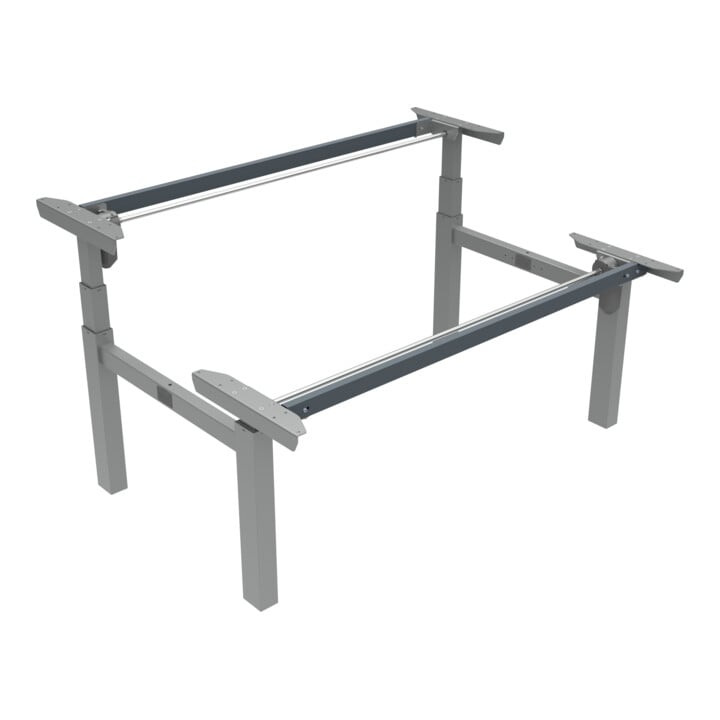 Set STIER Elektrisch h henverstellbares Gestell f r Team-Schreibtisch 501-88 160x80cm 65-125cm + Schreibtischplatte 160x80cm wei  + Trennwand f r Team-Schreibtisch 501-88 160x80cm