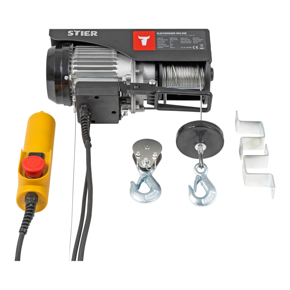 STIER elektrische lier draagvermogen 250 kg vermogen 500 W