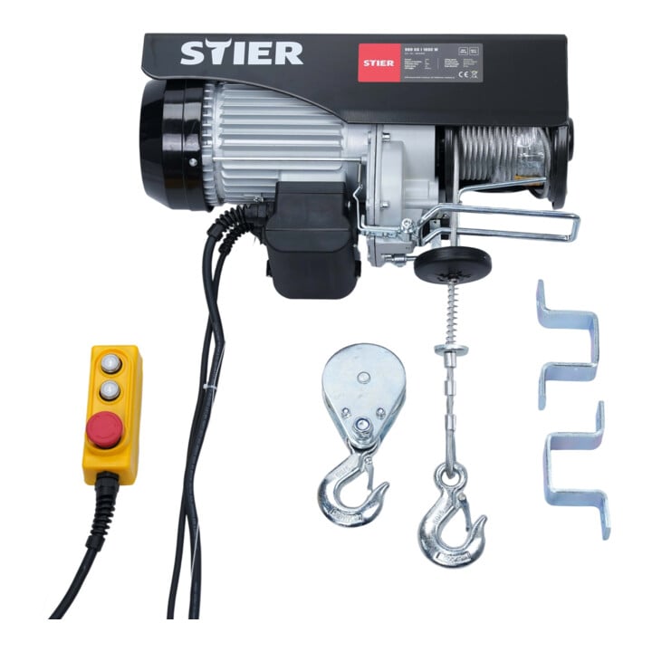 STIER Elektrischer Seilzug Tragkraft 999kg Leistung 1600W
