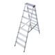 STIER Escabeau 2x8 marches accès double face-4