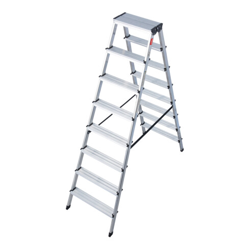 STIER Escabeau 2x8 marches accès double face