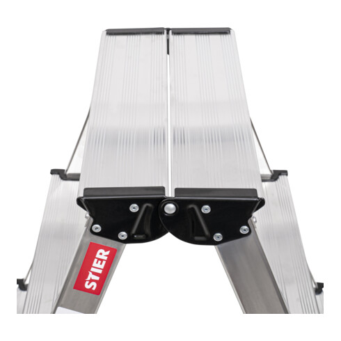 STIER Escabeau 2x8 marches accès double face