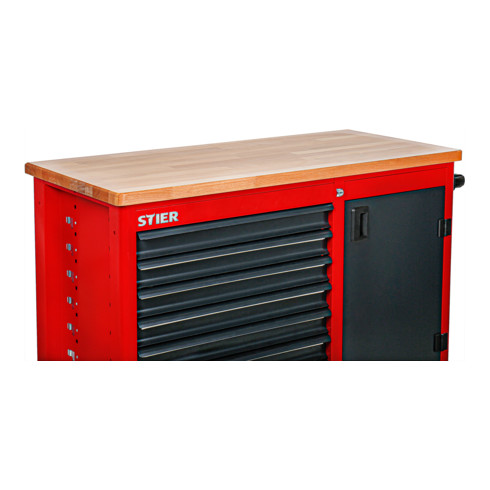 STIER Fahrbare Werkbank mit 7 Schubladen und 1 Tür