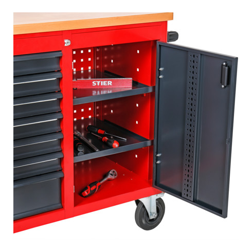 STIER Fahrbare Werkbank mit 7 Schubladen und 1 Tür