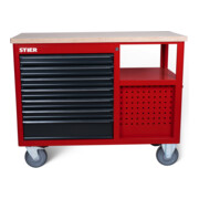 STIER Fahrbare Werkbank Open Space, 11 Schubladen