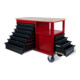 STIER Fahrbare Werkbank Open Space, 11 Schubladen, rot/grau-4
