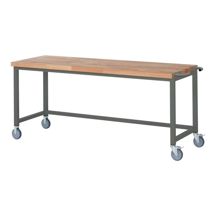 Set STIER Fahrbare Werkbank Premium BxTxH 2000x700x880 mm + Werkbankaufbau BxH 2000x900mm
