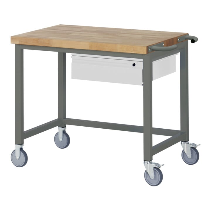Set STIER Fahrbare Werkbank Premium mit 1 Schublade BxTxH 1000x700x880mm +...